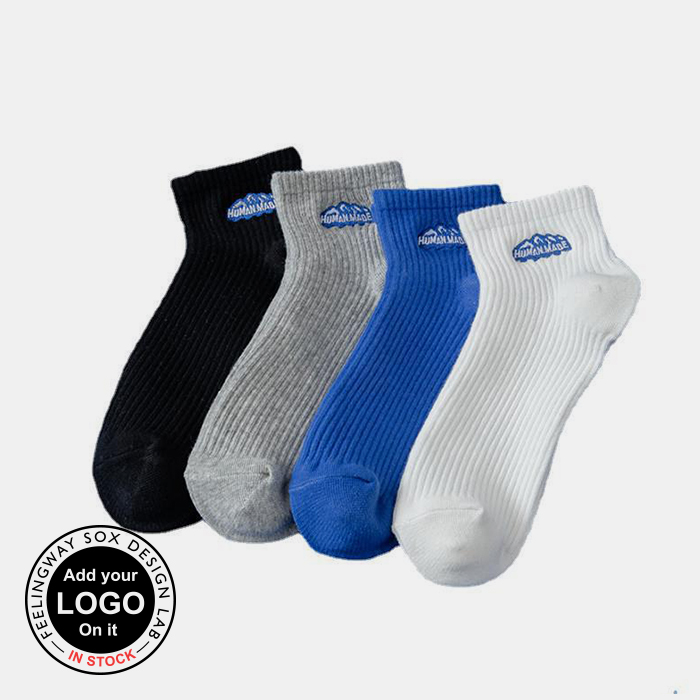 3 Pairs Men Embroidered Athletic Cotton Socks Test Sample